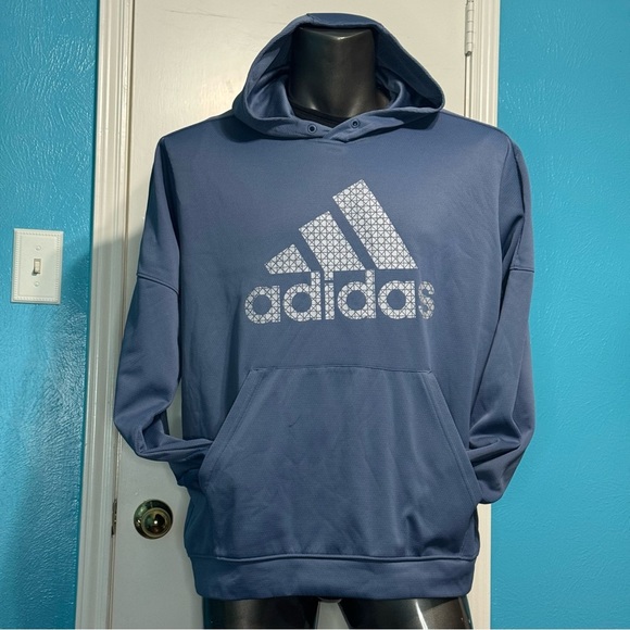 adidas Other - Adidas Climawarm Blue Moisture-Wicking Athletic Wear Hoodie Kangaroo Pocket 2XL